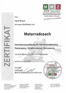 Zertifikat Motorradcoach